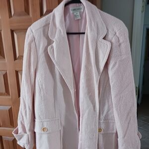 Carlucci Pink Textured Fabric Trench Coat, 3x